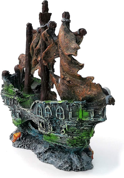 M2cbridge Antique Roman Column Ruins European Castle Aquarium Decorations Fish Tank Hideout Rocks (Pirate Shipwreck)