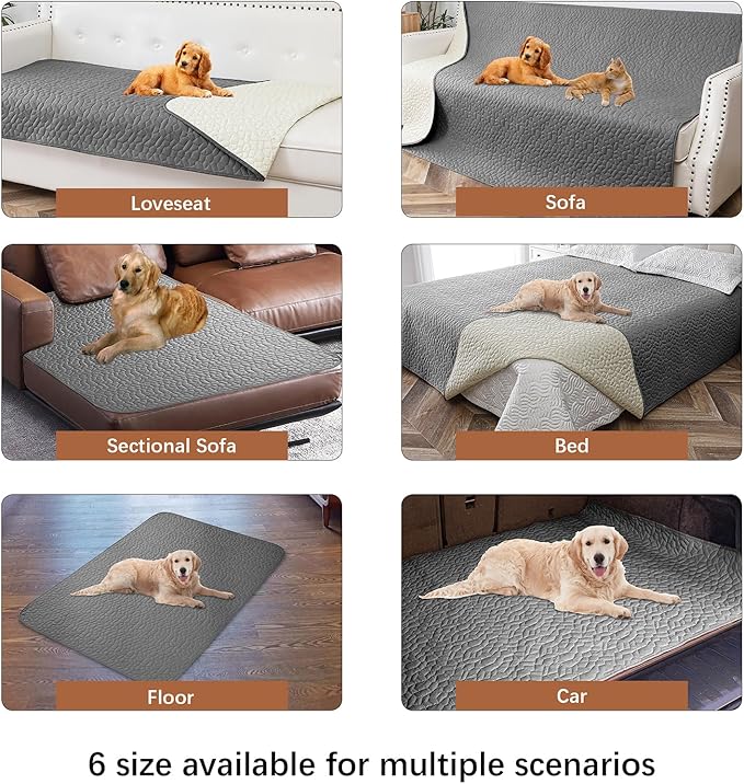 Waterproof Dog Blanket, Washable Anti-Slip Pet Couch Covers for Sofa,Pet Hair Resistant Blankets Bed Chair Furniture Couch Protector for Dogs -82x82,Darkgrey