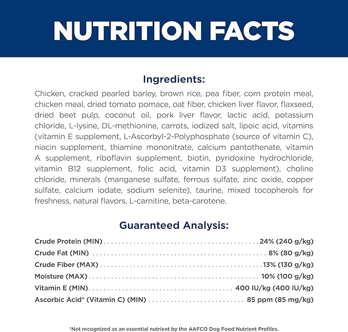 Hill's Science Diet Perfect Weight, Adult 1-6, Weight Management Support, Dry Dog Food, Chicken & Brown Rice, 12 lb. Bag