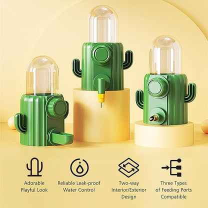 Hanging Small Animal Pet Feeder Set for Cage, Food Bowl and Gravity Water Dispenser with 3 Different Nozzles for Dog Cat Rabbit Bird Guinea Pigs Chinchilla Ferret Hedgehog