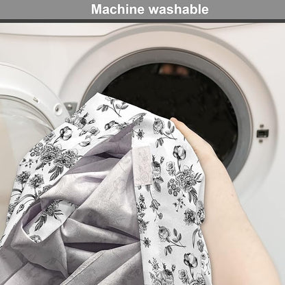 Ambesonne Black and White Dog Crate Cover, Vintage Floral Pattern Victorian Classic Royal Inspired New Modern Art, Easy to Use Pet Kennel Cover for Medium Large Dogs, 42 Inch, Black and White