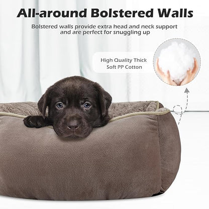 INVENHO Medium Dog Bed Rectangle Washable Orthopedic Soft Calming Sleeping Durable Pet Cuddler with Anti-Slip Bottom