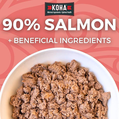 KOHA Limited Ingredient Diet Salmon Entrée for Dogs - Dog Food Toppers for Picky Eaters - Sensitive Stomach Canned Dog Food - Pate Dog - 13 oz Pack of 12