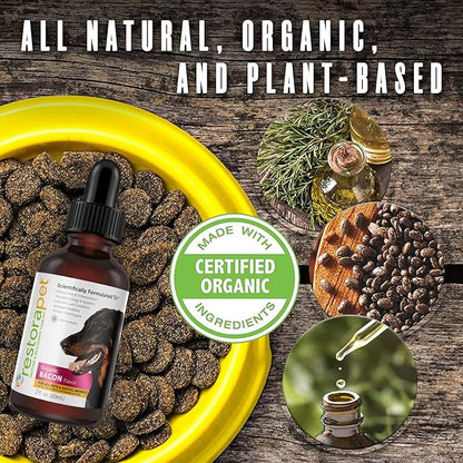 RestoraPet 2-Pack Dog & Cat Bacon Liquid Multivitamin | Dog Arthritis Pain Relief | Hip & Joint Vitamins for Dogs - Anti Inflammatory Supplement for Dogs & Cats | Organic & Non-GMO, Vet Approved