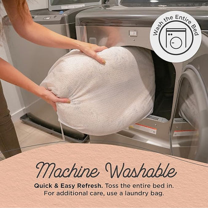 Best Friends by Sheri Original Calming Donut Dog and Cat Bed, Shag Faux Fur, Dusty Rose, (23in x 23in) - Anxiety Relief for Pets Up to 25 lbs