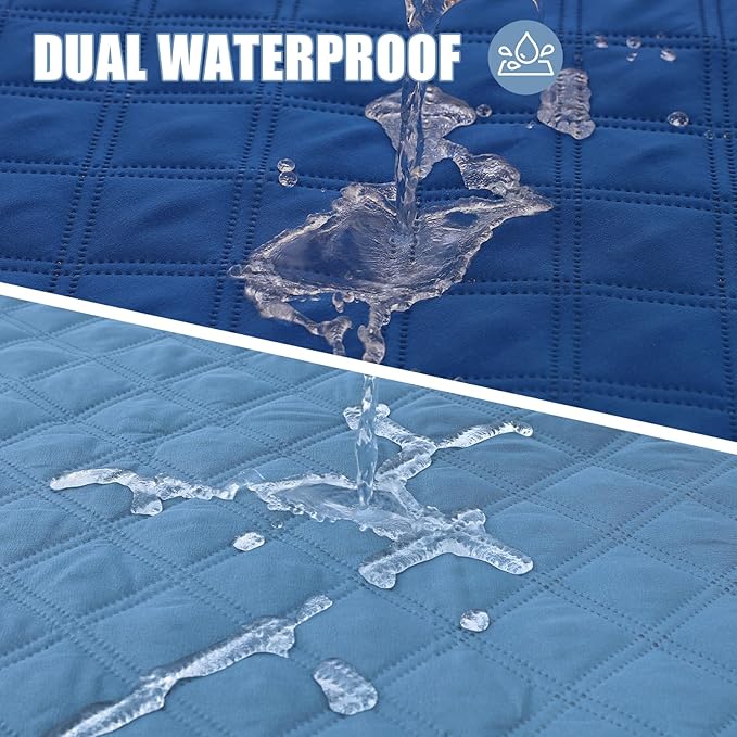 Smiry Waterproof Dog Blanket, Reversible Dog Bed Cover Pet Blanket, Soft Couch Cover for Dogs Washable, Bed Couch Sofa Furniture Protector for Puppy Cat Kids (30"x70", Navy/Blue)