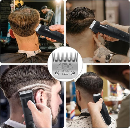 4FC Detachable Pet Clipper Replacement Blades Compatible with Andis/Oster A5/Wahl KM10 Series Dog Clipper,Made of Ceramic Blade & Stainless Steel Blade,Size 4FC Cut Length 3/8-Inchï¼2 Packï¼