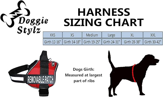 Doggie Stylz Service Dog in Training Harness with Removable Saddle Bag Dogs Backpack Harness Pack Carrier. 2 Removable Patches. Please Measure Dog Before Ordering. Made