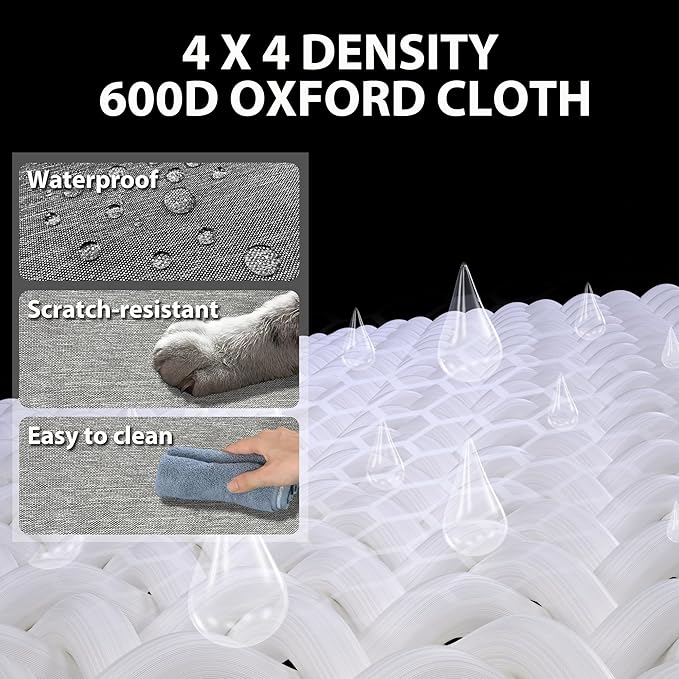 600D Dog Crate Cover, Waterproof Pet Kennel Cover with Storage Bag Fit for 30 Inch Wire Crate Dog Cage, 30 Inches, Gray