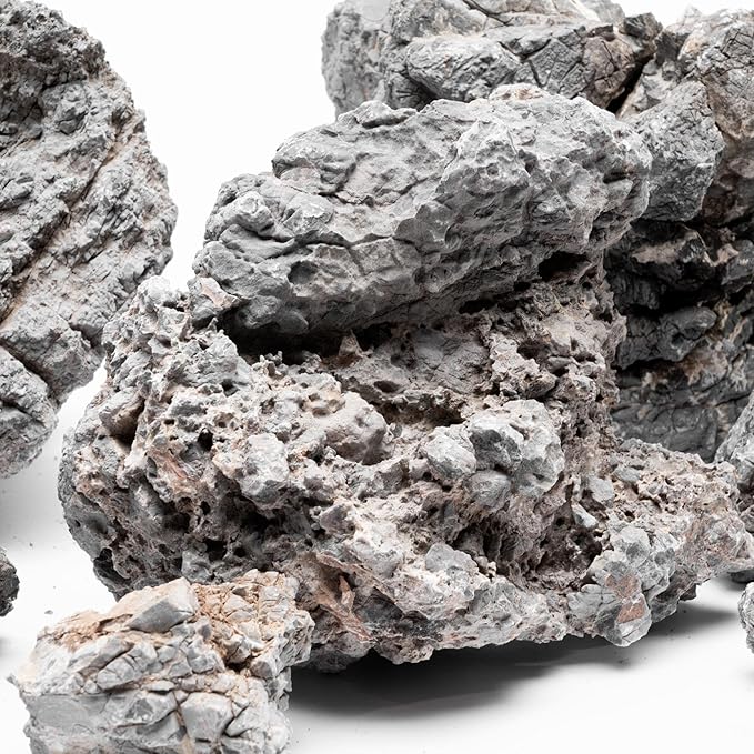 SubstrateSource Natural Stone for Aquarium, Terrarium, Paludarium, Reptile Enclosures - Set of Decorative Rocks for Landcapes, Aquascaping, Fish Tank Decor (Wolf Stone, 30 Pounds)