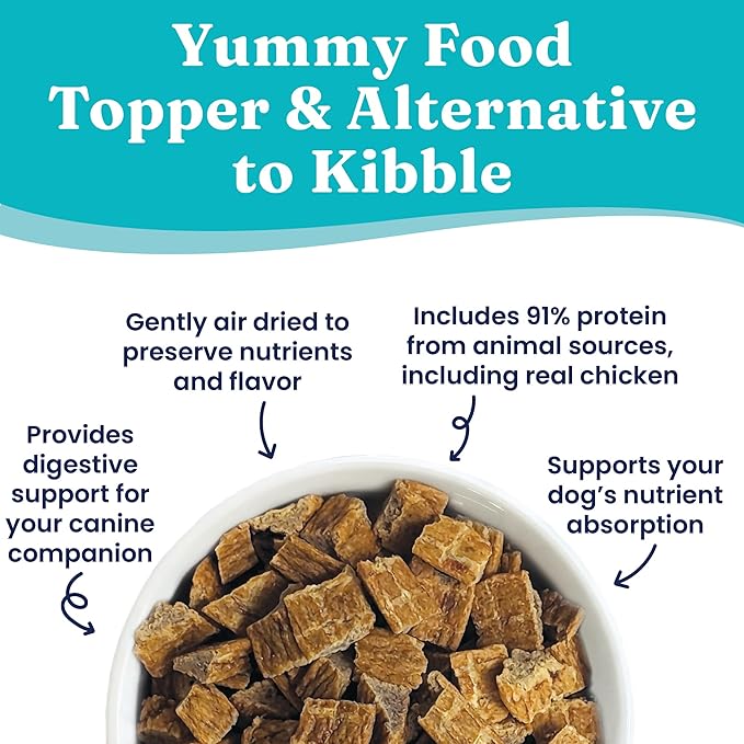 Solid Gold Air Dried Dog Food Toppers for Picky Eaters - Healthy Dog Treats Made with Real Chicken to Serve as Meal Topper or Dog Treat - Supports Muscle Growth, Immunity, and Healthy Digestion - 4 oz