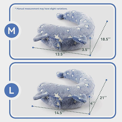 Dog Calming Pillow, Glow in The Dark Dog Put Head on, Soft Question Mark Pillows for Dogs, Kids, Adults, Washable Dog Bed Pillow, Cozy Dog Body Pillow Gifts (L Blue)