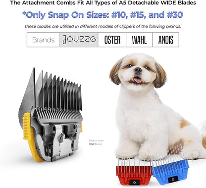 A Series Wide 16mm 5/8" Metal Comb - Professional Dog Grooming Blades for Smooth Coat, Durable and Precise for Trimming and Finishing, Compatible with A Series Clippers