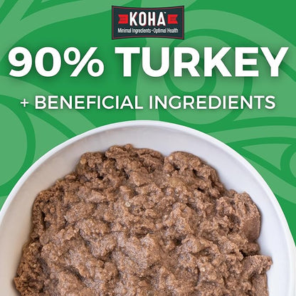 KOHA Limited Ingredient Diet Turkey Entrée for Dogs - Grain Free Wet Dog Food with No Fillers - Sensitive Stomach Canned Dog Food - 13 oz Pack of 12