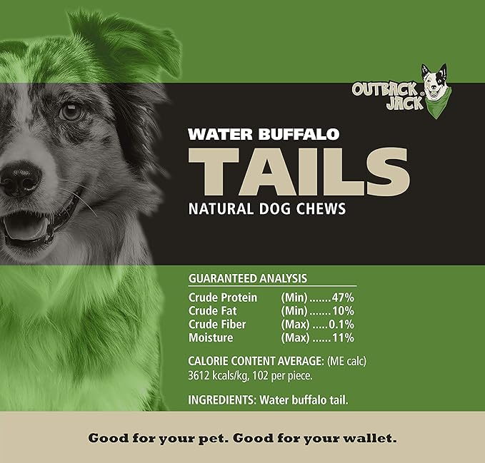 Water Buffalo Tails 100% Natural Dog Treats, 6 Inch, 16 Oz. Bag