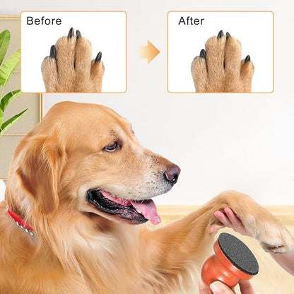 Dog Nail File Board with 3pcs Replaceable Sandpaper, Wooden Dog Nail Scratch Board Pad, Puppy Stress-Free Training Claw Care Emery Pad Treat Box Trimmers Accessories(Orange)