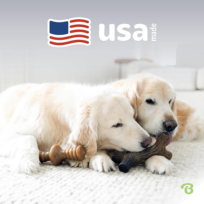 Benebone 2-Pack Maplestick/Zaggler Durable Dog Chew Toys, Real Maplewood, Real Bacon, Made in USA Large