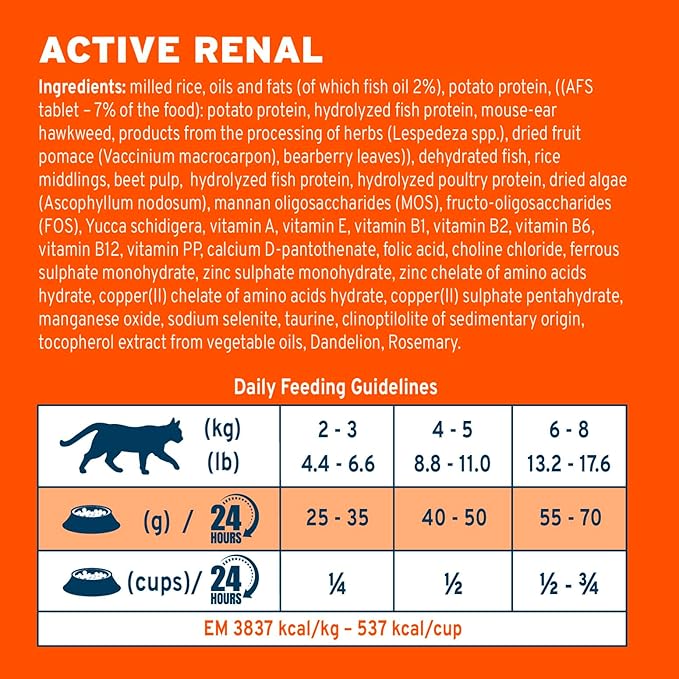 Forza10 Renal Cat Food - 3.3 Pounds, Kidney Care Cat Food Dry Formula with Fish Protein & Cranberry for Kidney Support, Limited Ingredient Formula for Adult Cats with Renal Needs, Fish Flavor