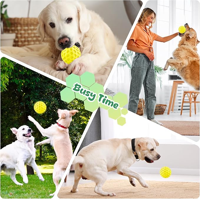 Squeaky Dog Toys for Aggressive Chewers, Indestructible Dog Balls for Aggressive Chewers, Squeaky Balls for Dogs,Interactive Dog Toys for Large Dogs,Funny Dog Squeaky Ball Heavy Duty Dog Toy
