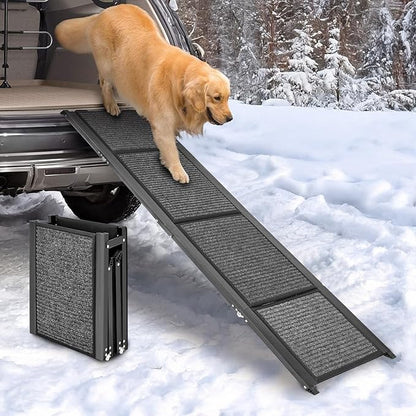 Dog Ramp for Car, 71"x20" Dog Ramps for Large Dogs with Anti-Slip Rug Surface, Folding Dog Ramp Up to 300LBS, Outdoor Dog Ramp for Trucks & SUV