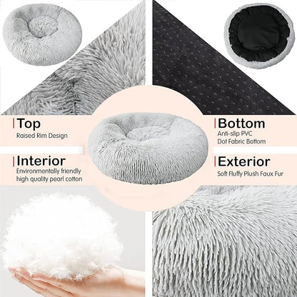 nononfish Dog Beds for Medium Dogs Washableï¼28 inches Gray Calming and Anti Anxiety Fits up to 45 lbs Pets Beds for Medium Dog.