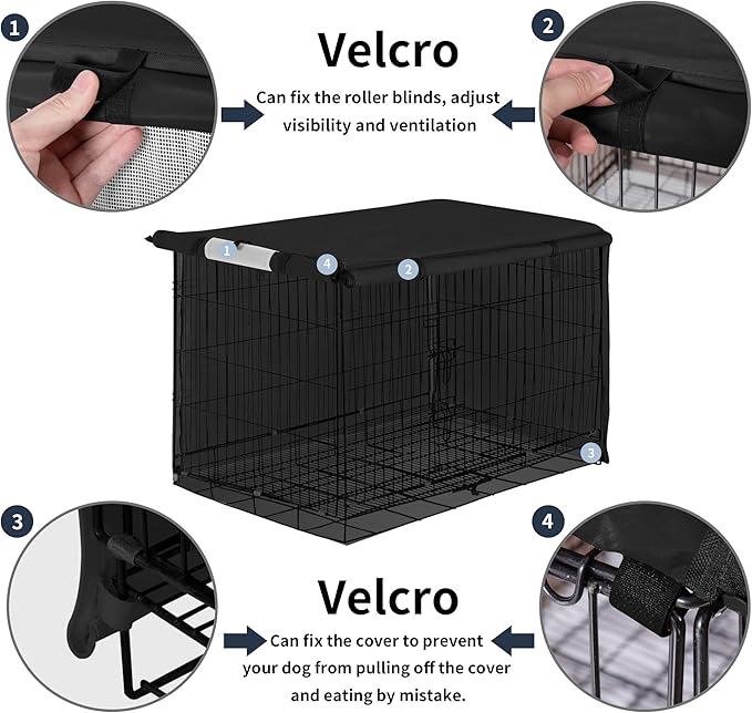 Easy-Going Dog Crate Cover 42 Inch Dog Kennel Cover for Dog, Cage Covers for Dog Crates Fit (42" L x28 Wx30 H) Black
