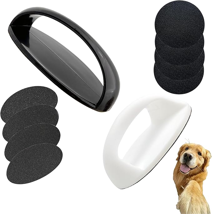 Dog Nail File Board Stress Free Handheld Scratch Pad for Dogs Portable Pet Nails Trimming Grinding Tool 2 Pack Each with 4 Pcs Replaceable Sandpapers