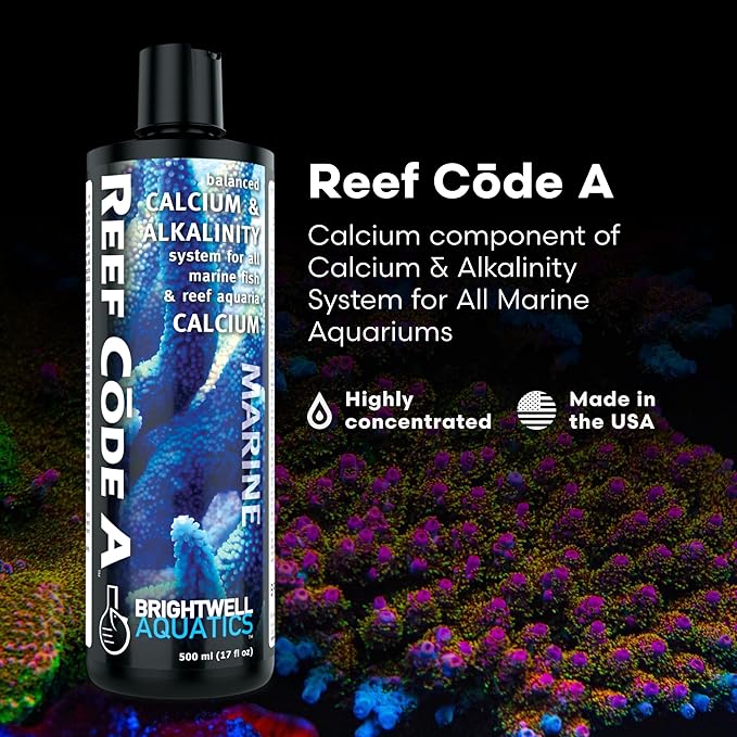 Brightwell Aquatics - Reef Code A - Balanced Calcium & Alkalinity System Water Conditioner - For All Saltwater Marine Fish & Reef Fish Tanks - Aquarium Water Treatments, 16.9 fl oz
