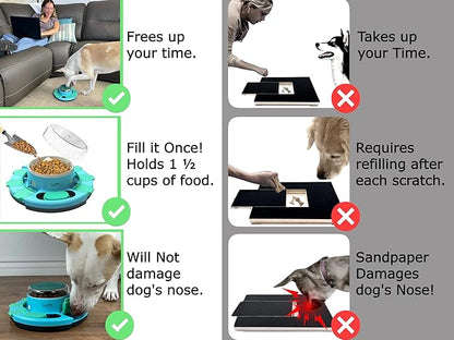 Nail File Toy, Dog Scratch Pad for Nails, Dog Nail Scratch Board, Scratching Board for Dogs, Scratching Pads Files Scratcher Slow/Puzzle Feeder W/Treat Box Dispenser Trimmer Grinder Filer