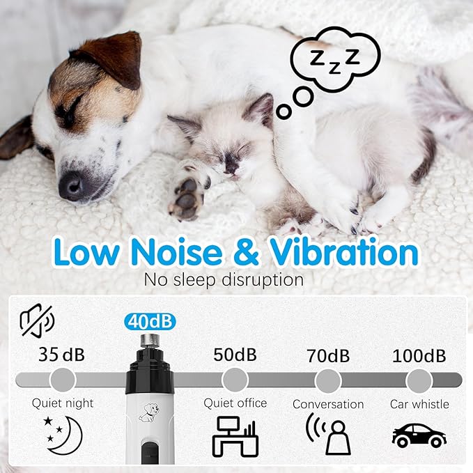 Silent Groom Pro Nail Grinder, Silent Grind Pro for Dogs, Heusom Silent Grind Pro, Silent Grind Pro Dog Nail Trimmer, New Electric Dog Nail Clippers for Dog Nail Grinders Rechargeable