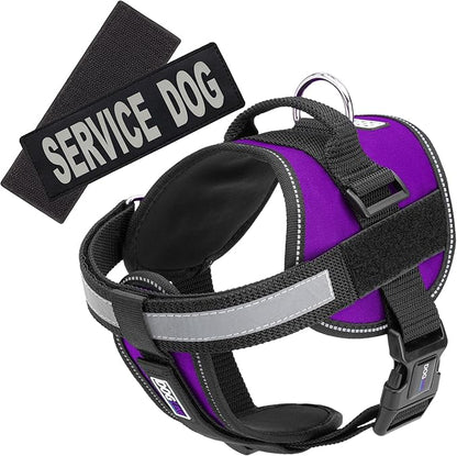Dogline Unimax Service Dog Vest and Free Service Dog ID Badge with ADA Law, Small, Purple