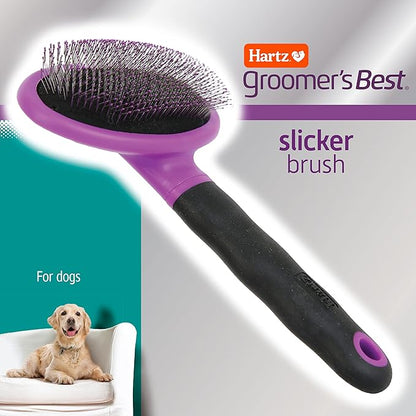 Hartz Groomer's Best Deshedding Slicker Dog Brush, Black/Violet, Dogs