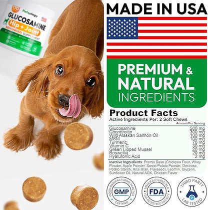 (2 Pack) Glucosamine for Dogs - 340 Mobility Chews - Advanced Hip and Joint Supplement for Dogs - Glucosamine Chondroitin - MSM - Joint Pain Relief - Made in USA
