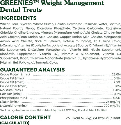 Greenies Weight Management Petite Dog Dental Chews Weight Control Dog Treats, 27 oz. Pack (45 Treats)