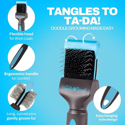 Doodle Brush Slicker Dog Brush, Dog Brush For Cockapoo, Goldendoodle Poodle Dog Brush, Dog Detangler Brush Slicker Brush for Dogs Slicker Brush Dog Slicker Brush For Long Haired Dogs - Single Head