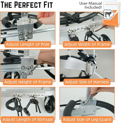 Dog Wheelchair for Back Legs  Small, Medium & Large  Lightweight Aluminum Alloy - Adjustable Wheelchair for Dogs with Disabled Hind Legs  Cat Wheelchair - Dog Carts with Wheels