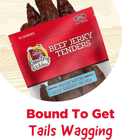 Beef Jerky Tender Dog Treats, High Protein, Low Fat, No Artificial Colors, 16 oz
