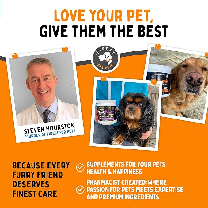 Omega 3 Fish Oil for Dogs - Finest For Pets Soft Gels for Skin & Coat, Itching, Shedding, Joints & Immune Health - 100% Pure Omega Fish Oil with EPA & DHA. Ideal for Medium to Large Dogs (180 ct)