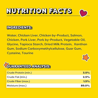 Temptations Creamy Puree Squeezable Lickable Wet Cat Treats with Salmon, 0.42 oz. Tubes, 4 Count, Pack of 11 (44 Total)