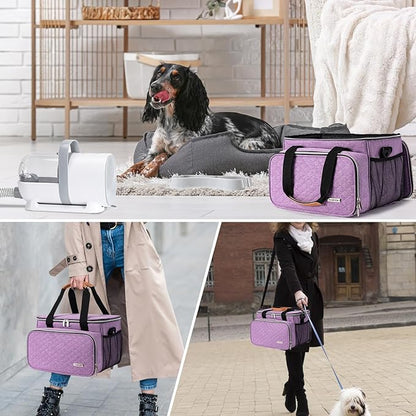 Dog Grooming Vacuum Bag, Pet Grooming Kit Bag Perfect for Dog Hair Vacuum & Grooming Tool Kit Accessories- Purple