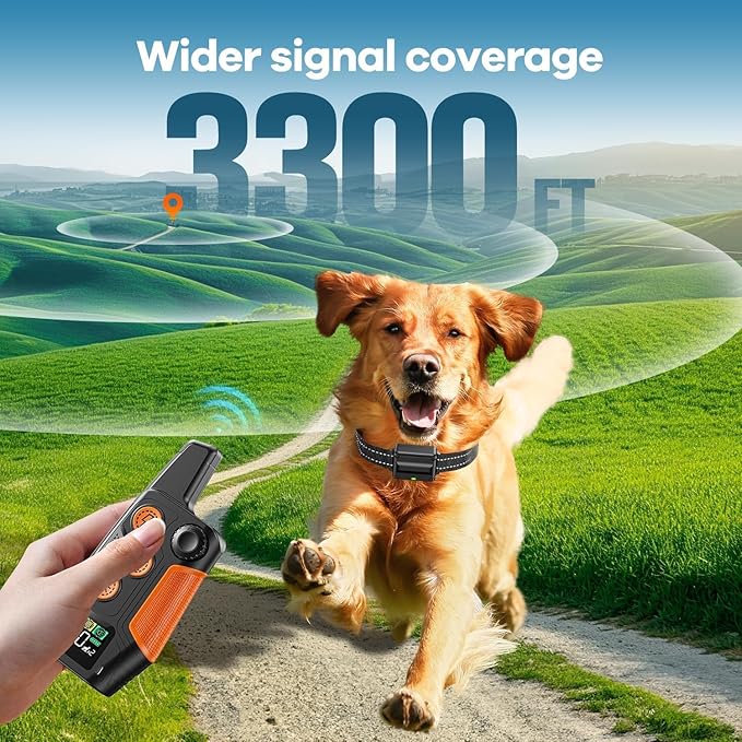 Dog Shock Collar - [2025 Newly Released] 3300Ft Dog Training Collar with Remote for Small Medium Large Dogs, IPX7 Waterproof E Collar for Dogs Training Rechargeable with Unique Shock-Lock