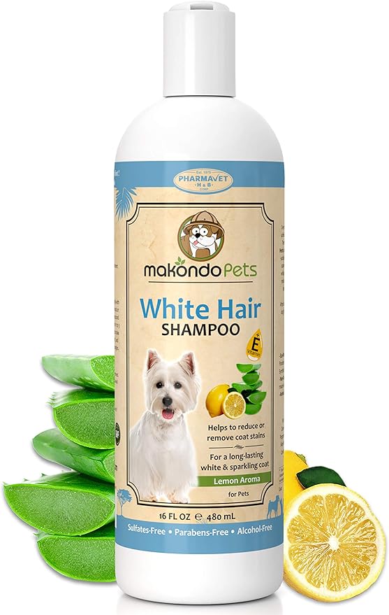 Dog Whitening Shampoo for Dogs with White Light Colored Hair Coat Fur_hite Haired Pets Shampoo for Itching Dry Sensitive Skin. Non Toxic Formula