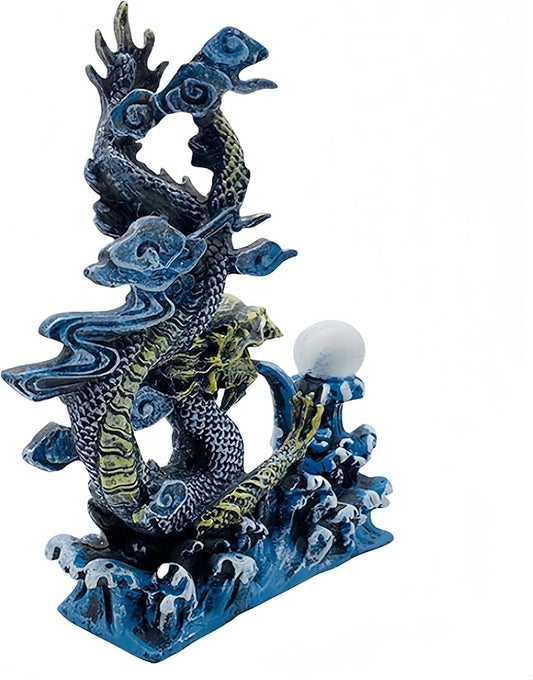 Bearded Dragon Tank Accessories, Fish Tank Decoration, Resin Accessories, for Betta Fish & Shrimp,Improvement Your Fish Tank Overall Aesthetic Dragons Decoration (Dragons 7.5"x7.1"x2.5")