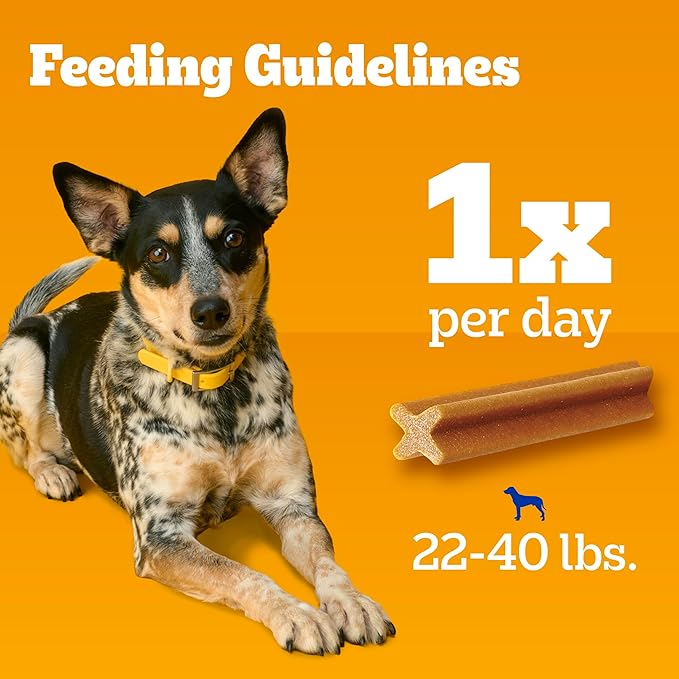 Pedigree Dentastix Small & Medium Breed Dog Treats, Original with Real Chicken, 13.93 oz. Bag (25 Treats)