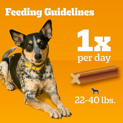 Pedigree Dentastix Small & Medium Breed Dog Treats, Original with Real Chicken, 13.93 oz. Bag (25 Treats)