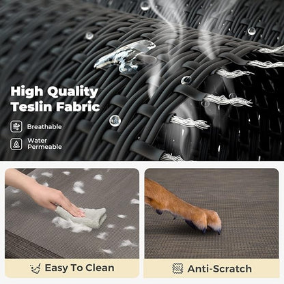 Veehoo Elevated Outdoor Dog Bed - Raised Dog Bed, Small Dog Bed, Dog Cot, Dog Beds for Small Dogs, Dog Bed Medium Size Dog, with Cooling Teslin Mesh and Anti-Slip Feet,CWC2201CP