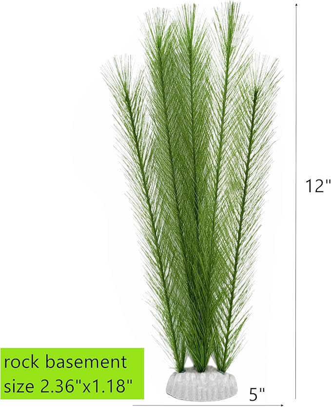 M2cbridge Fish Tank Artificial Silk Green Water Plants Aquarium Decor Soft Grass 3 Pack,12"