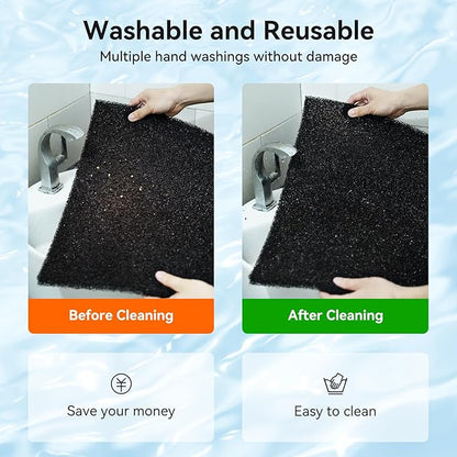 Aquarium Filter Sponge Pad, Filter Media Foam Sponges, Filter Accessories for Fish Tanks and Ponds (18.5"x18.5"x0.8", 50PPI, 2 Pack)