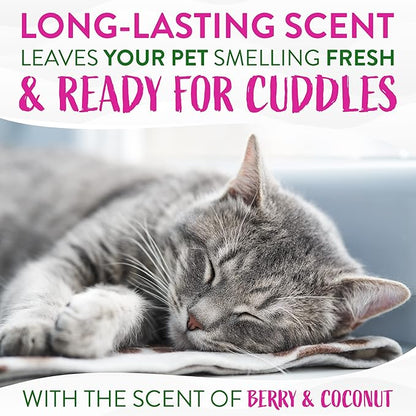 TropiClean Berry & Coconut Waterless Cat Shampoo | Deep Cleansing Dry Shampoo for Cats | Natural Cat Shampoo Derived from Natural Ingredients | Made in the USA | 7.4 oz.