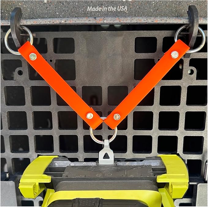 SparkDog Collars Dog Crate Fan Hanger, HotDawg Utility Strap, BioThane Ryobi P3320 Fan Hanger for Ruffland Dog Kennel, Bucket Holder Utility Strap - Made in The USA (Bright Orange)